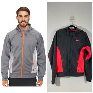 Nike Elite Basketball Gray/Salmon Therma Fit Full Zip Jacket Hoodie Unisex Small